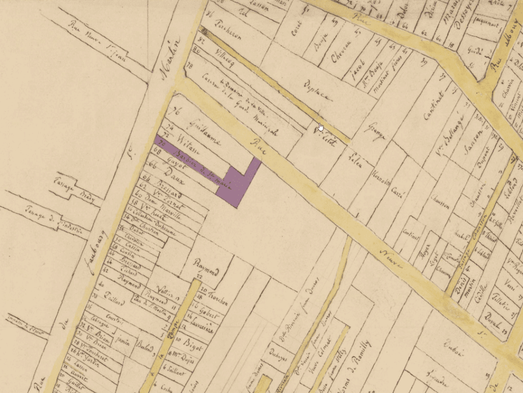 Cadastre de 1830-1850 : il est écrit Barbier de Ste-Marie sur ce terrain